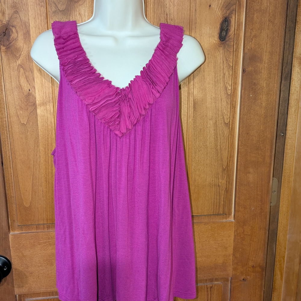 Apt. 9 Pink Ruffled Sleeveless Tank Top